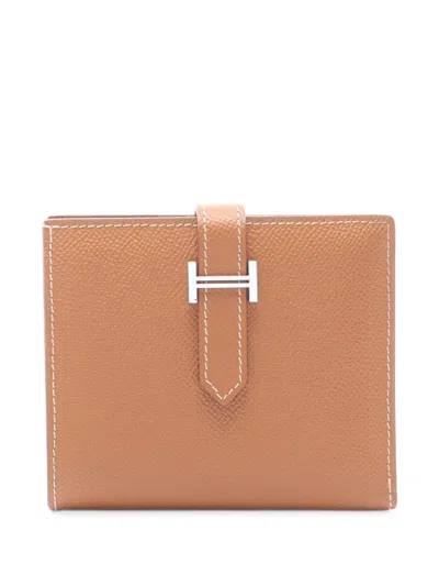 Pre-owned Hermes 2023 Bearn Compact Bi-fold Wallet In Brown