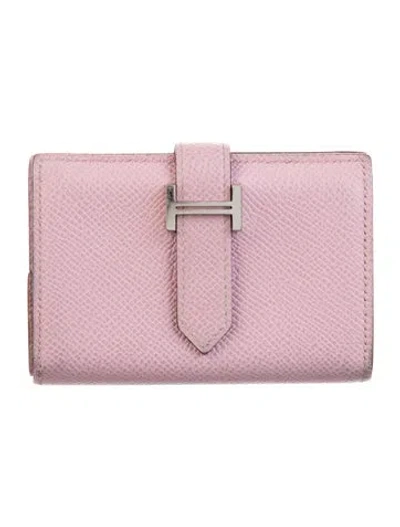 Pre-owned Hermes 2023 Bearn Mini Wallet In Pink