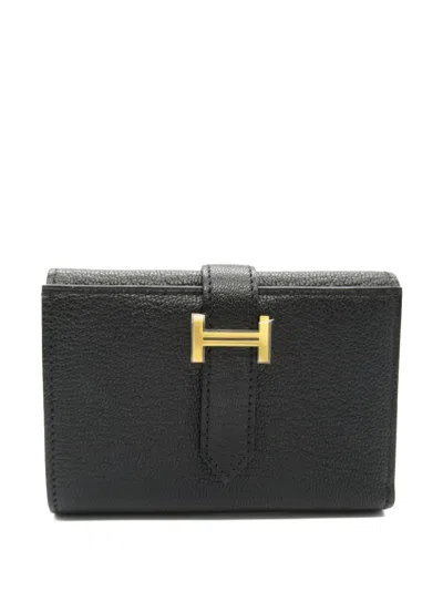 Pre-owned Hermes 2023 Bearn Tri-fold Wallet In Black