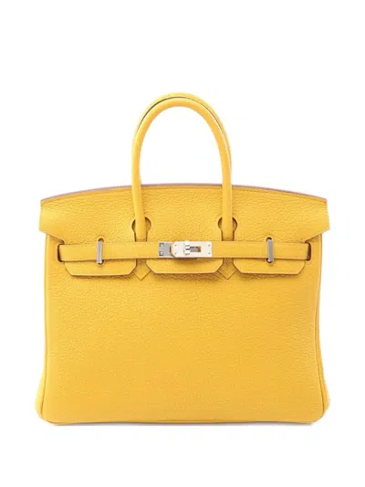 Pre-owned Hermes 2023 Birkin 25 Tote Bag In Yellow