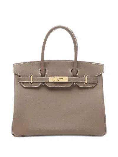 Pre-owned Hermes 2023 Birkin 30 Tote Bag In Gray