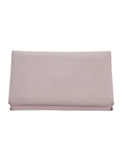 Pre-owned Hermes 2023 Calvi Cardholder In Pink