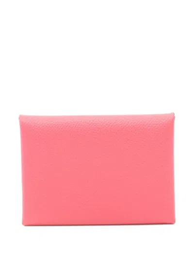 Pre-owned Hermes 2023 Calviduo Coin Purse In White