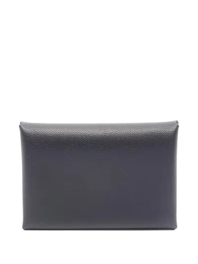 Pre-owned Hermes 2023 Calviduo Wallet In Black