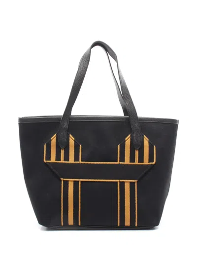 Pre-owned Hermes 2023 Canvas Pursangle Tote Bag In Black