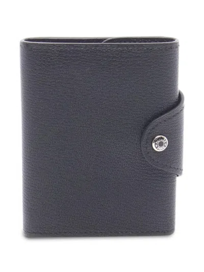 Pre-owned Hermes 2023 Chevre Iliade Compact Card Holder In Black