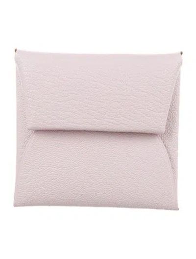 Pre-owned Hermes 2023 Chevre Mysore Bastia Coin Pouch In Pink