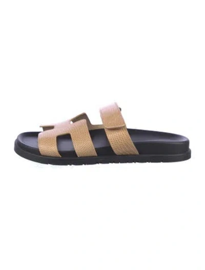 Pre-owned Hermes 2023 Chypre Slides In Neutral
