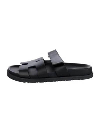 Pre-owned Hermes 2023 Chypre Slides Slides In Black