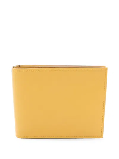 Pre-owned Hermes 2023 Citizen Twill Compact Bi-fold Wallet In Yellow