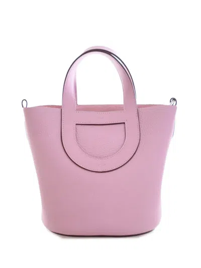 Pre-owned Hermes 2023 Clemence And Swift In The Loop 18 Handbag In Pink