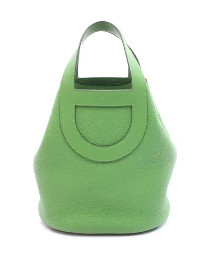 Pre-owned Hermes 2023 Clemence And Swift In The Loop 23 Handbag In Green