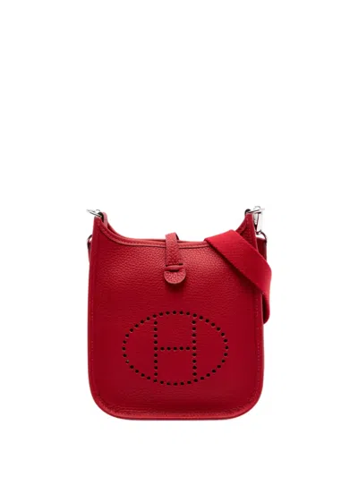 Pre-owned Hermes 2023 Clemence Evelyne I Tpm Crossbody Bag In Red