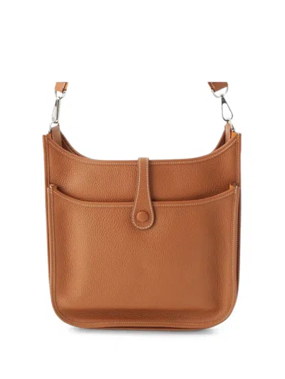Pre-owned Hermes 2023 Clemence Evelyne Iii 29 Crossbody Bag In Brown