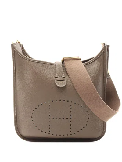 Pre-owned Hermes 2023 Clemence Evelyne Iii Pm Crossbody Bag In Brown