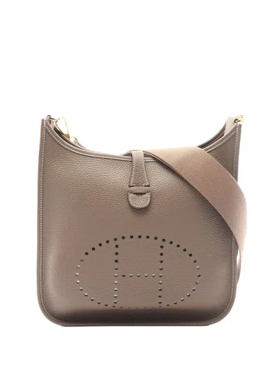 Pre-owned Hermes 2023 Clemence Evelyne Iii Pm Crossbody Bag In Brown