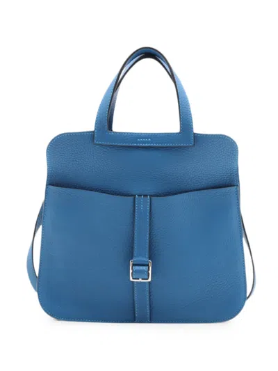 Pre-owned Hermes 2023 Clemence Halzan 25 Satchel In Blue