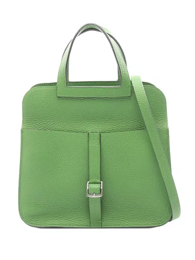 Pre-owned Hermes 2023 Clemence Halzan 25 Satchel In Green