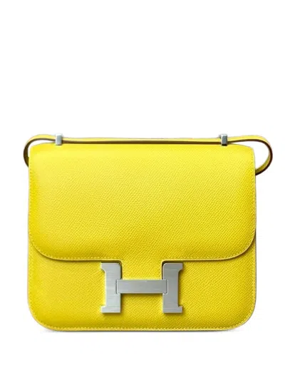 Pre-owned Hermes 2023 Constance 18 Mini Bag In Yellow