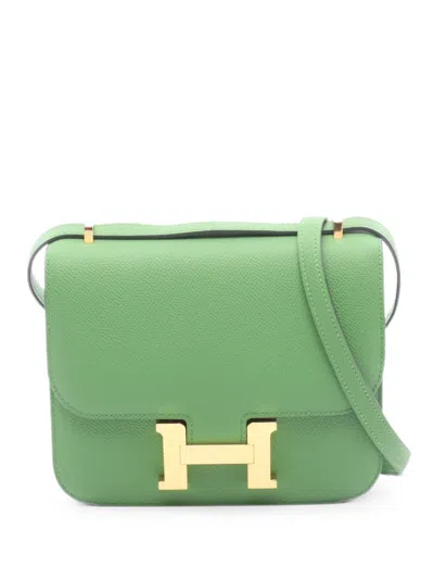 Pre-owned Hermes 2023 Constance 3 Mini Shoulder Bag In Green