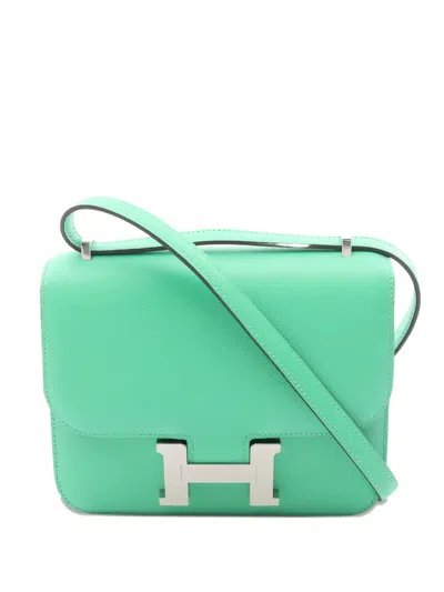 Pre-owned Hermes 2023 Constance 3 Shoulder Bag In Green