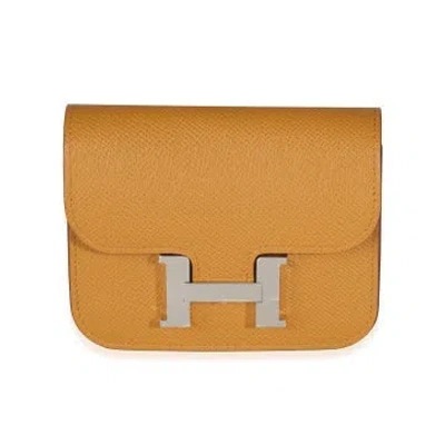 Pre-owned Hermes 2023 Constance Compact Wallet In Brown