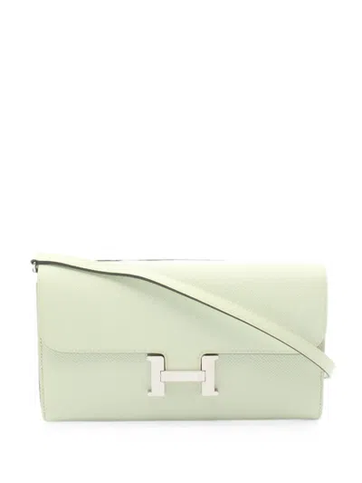 Pre-owned Hermes 2023 Constance Long To Go Shoulder Bag In Green