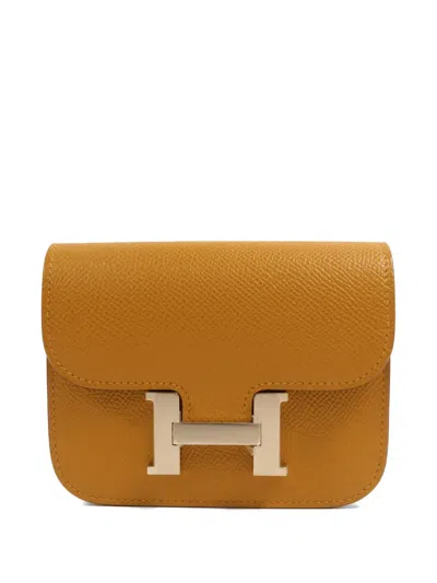 Pre-owned Hermes 2023 Constance Slim Wallet In Brown