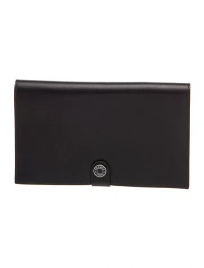 Pre-owned Hermes 2023 Continental Wallet In Black