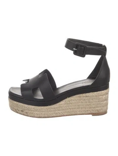 Pre-owned Hermes 2023 Elda Espadrilles In Black