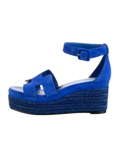 Pre-owned Hermes 2023 Elda Espadrilles In Blue