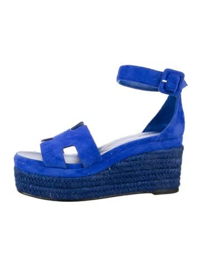 Pre-owned Hermes 2023 Elda Espadrilles In Blue