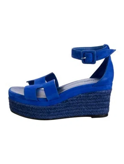 Pre-owned Hermes 2023 Elda Espadrilles In Blue