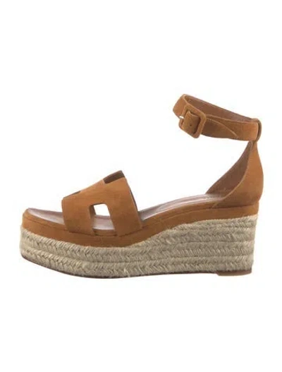 Pre-owned Hermes 2023 Elda Espadrilles In Brown