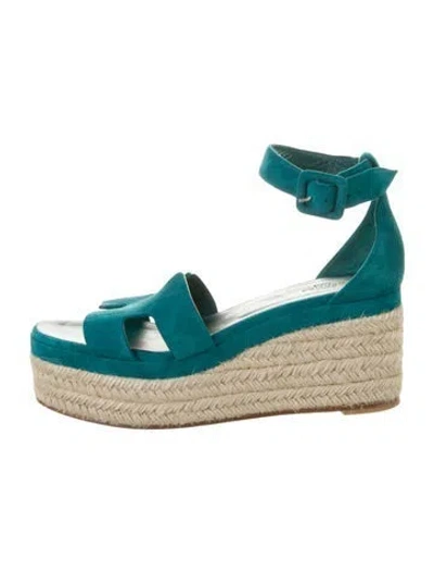 Pre-owned Hermes 2023 Elda Espadrilles In Green