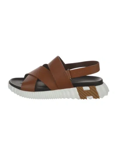 Pre-owned Hermes 2023 Electric Sandals In Brown