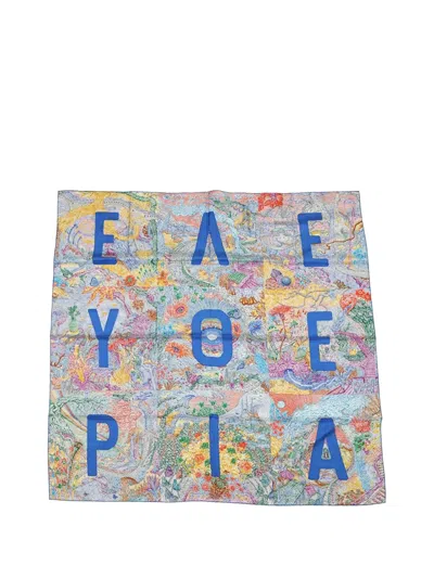 Pre-owned Hermes 2023 Eleftheria Silk Scarf 140 Scarves In Blue