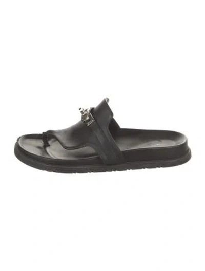 Pre-owned Hermes 2023 Empire Slides In Black