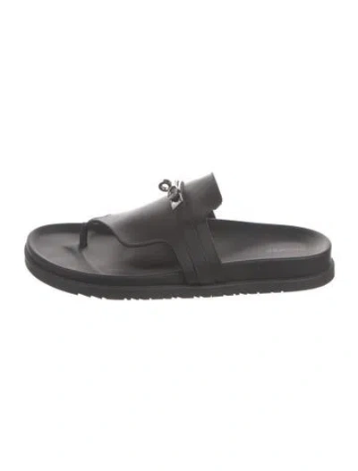 Pre-owned Hermes 2023 Empire Slides In Black