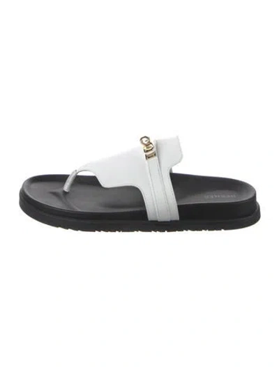 Pre-owned Hermes 2023 Empire Slides In White