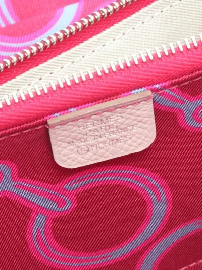 Pre-owned Hermes 2023 Epsom Azap Silk'in Round Wallet Small Wallets In White