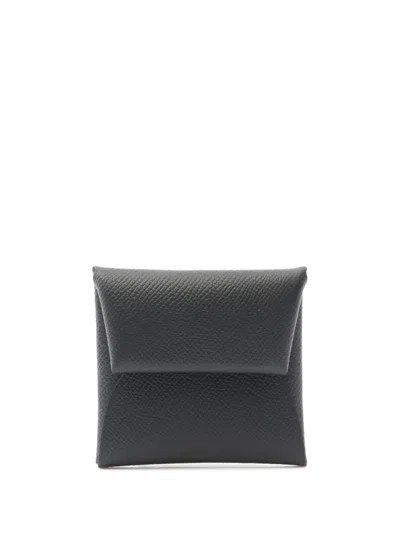Pre-owned Hermes 2023 Epsom Bastia Coin Pouch In Black