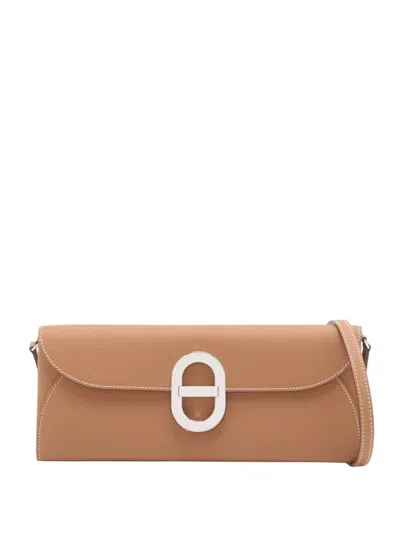 Pre-owned Hermes 2023 Epsom Chaine D Ancre To Go Wallet Crossbody Bag In Brown