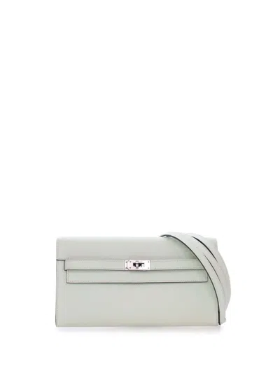 Pre-owned Hermes 2023 Epsom Kelly To Go Wallet Crossbody Bag In Green