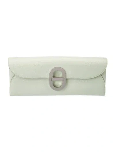 Pre-owned Hermes 2023 Epsom Maillon Wallet To Go In Green