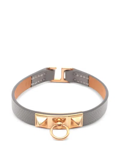 Pre-owned Hermes 2023 Epsom Mini Bracelet In Gold