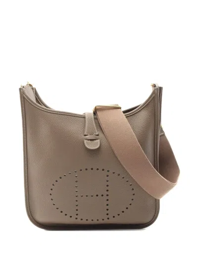 Pre-owned Hermes 2023 Evelyn Troyes Pm Shoulder Bag In Brown