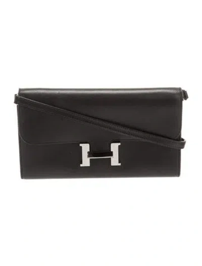 Pre-owned Hermes 2023 Evergrain Constance To Go Wallet In Black