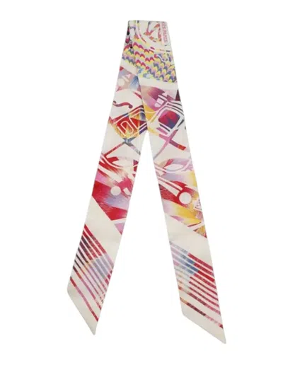 Pre-owned Hermes 2023 Ex Libris Marble Silk Twilly Scarf Scarves In White