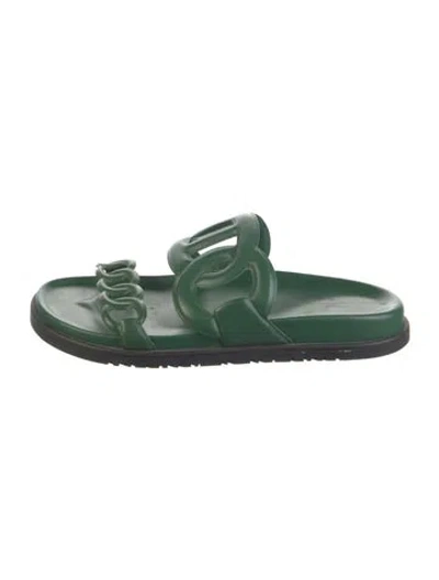 Pre-owned Hermes 2023 Extra Slides In Green
